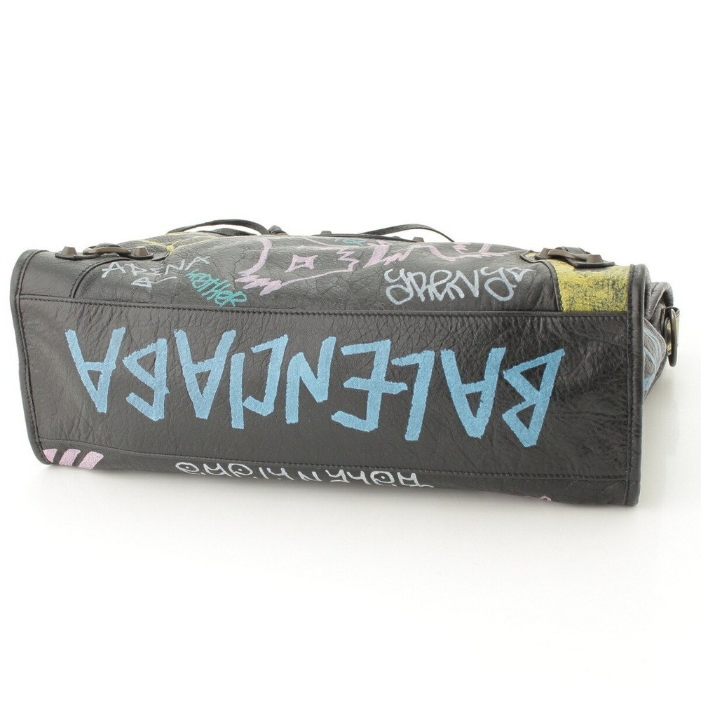 Balenciaga Graffiti City Shoulder Bag Black - Picture 5 of 8
